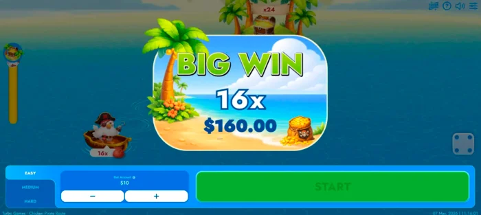 Chicken Pirate Route stor gevinst