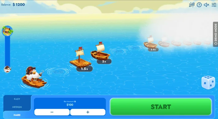 Spillskjermen Chicken Pirate Route